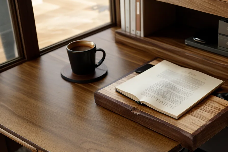 Bureau administratif avec des dossiers empilés et un ordinateur.