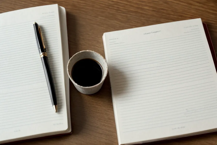 Carnet de notes personnel sur un bureau avec un stylo.